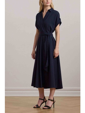 lauren ralph lauren γυναικείο φόρεμα midi με ζώνη 