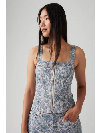 levi`s® γυναικείο αμάνικο denim τοπ με all-over print slim