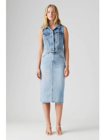 levi`s® γυναικεία midi φούστα denim ψηλόμεση πεντάτσεπη