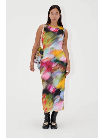 stine goya γυναικείο φόρεμα maxi αμάνικο με floral print