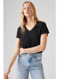 levi`s® γυναικείο t-shirt μονόχρωμο relaxed fit `boxy v-neck` - a87740008 μαύρο