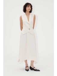 stine goya γυναικείο φόρεμα midi με γιλέκο - sg-ss25-d115-2347 λευκό