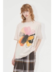 stine goya γυναικείο t-shirt με print `pastel petals` - sg-ps25-t009-2243 λευκό