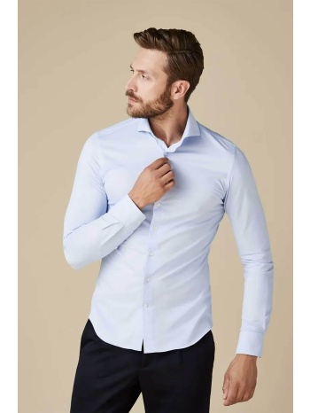 profuomo ανδρικό πουκάμισο μονόχρωμο `japanese knitted`