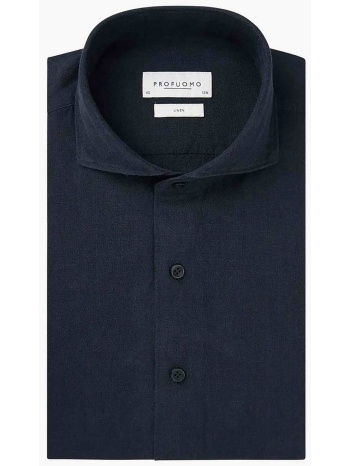 profuomo ανδρικό λινό πουκάμισο μονόχρωμο slim fit  σε προσφορά