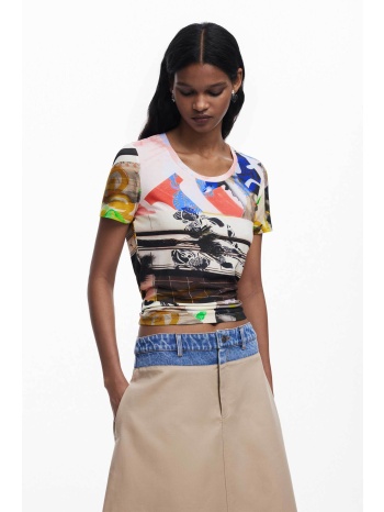 desigual γυναικείο t-shirt με print `collage` - 25swtk14 σε προσφορά