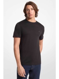 michael kors ανδρικό t-shirt μονόχρωμο με κεντημένο monogram regular fit - cb95fj2c93 μαύρο