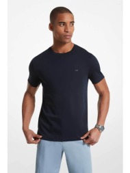michael kors ανδρικό t-shirt μονόχρωμο με κεντημένο monogram regular fit - cb95fj2c93 μπλε σκούρο