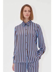 stine goya γυναικείο πουκάμισο με ριγέ σχέδιο `embroidery stripe` - sg-ss25-s022e-2263 γαλάζιο
