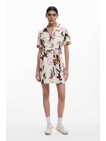 desigual γυναικείο φόρεμα σεμιζιέ mini με print