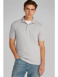 calvin klein ανδρική μπλούζα πόλο πικέ κοντομάνικη με λογότυπο στο γιακά slim fit - k10k114484 εκρού