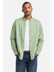 timberland ανδρικό πουκάμισο button down με κεντημένο tree logo regular fit `stretch poplin` - tb0a6