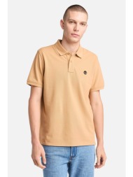 timberland ανδρική μπλούζα πόλο πικέ κοντομάνικη με κεντημένο tree logo regular fit `millers river` 