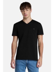 timberland ανδρικό t-shirt με v και κεντημένο tree logo slim fit `dunstan river` - tb0a2bptx651 μαύρ