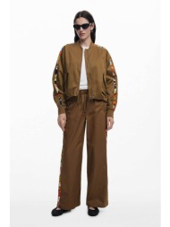 desigual γυναικείο παντελόνι με floral σχέδιο `paisley lacroix` - 25swpw19 καφέ
