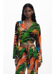 desigual γυναικείο τοπ wrap `bahamas blus` - 25swmw04 μαύρο