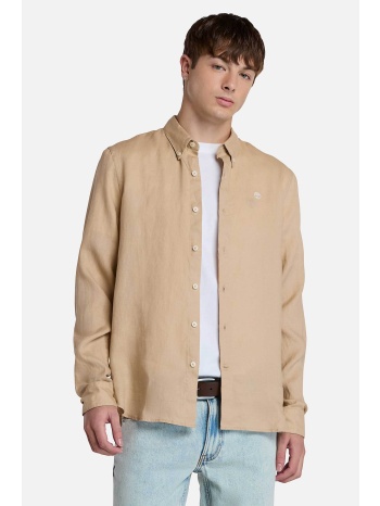 timberland ανδρικό λινό πουκάμισο button down με κεντημένο