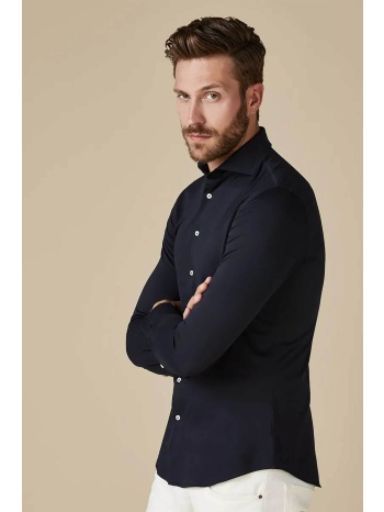 profuomo ανδρικό πουκάμισο μονόχρωμο `japanese knitted`