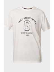 gant ανδρικό t-shirt με logo print regular fit - 2003310 λευκό