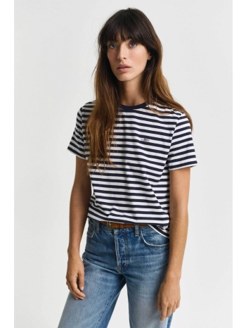 gant γυναικείο t-shirt με ριγέ σχέδιο και κεντημένο