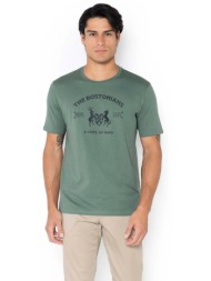 the bostonians ανδρικό t-shirt με graphic logo print regular fit - ts1286n χακί