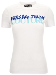 versace jeans couture γυναικείο t-shirt με logo print - 78hahe06cj02e λευκό