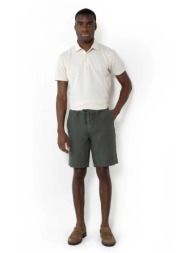 the bostonians ανδρική λινή βερμούδα chino regular fit - en0052025 χακί