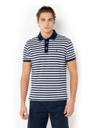 the bostonians ανδρική μπλούζα πόλο πικέ κοντομάνικη με ριγέ σχέδιο regular fit `acorn` - ps4462 μπλ