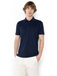 the bostonians ανδρική μπλούζα πόλο πικέ κοντομάνικη μονόχρωμη regular fit `tech` - ps1295 μπλε σκού