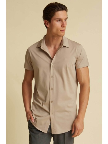 dors ανδρικό πλεκτό πουκάμισο μονόχρωμο - 1038035.c01 μπεζ