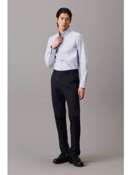calvin klein ανδρικό παντελόνι chino stretch σατέν slim fit - k10k113429 μπλε σκούρο