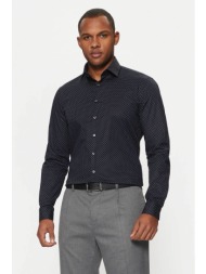 calvin klein ανδρικό πουκάμισο με μικροσχέδιο και κεντημένο monogram slim fit - k10k113846 μπλε σκού