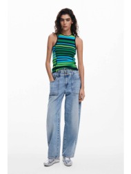 desigual γυναικείο τοπ με ριγέ σχέδιο `uruguay` - 25swtk56 πράσινο