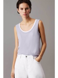 calvin klein γυναικείο αμάνικο τοπ με λινάρι slim fit - k20k208396 λιλά