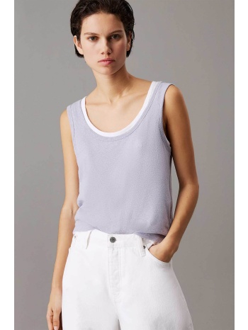 calvin klein γυναικείο αμάνικο τοπ με λινάρι slim fit 
