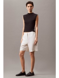 calvin klein γυναικείο σορτς με λινάρι - k20k208380 εκρού