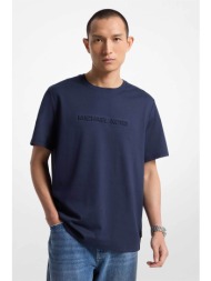 michael kors ανδρικό t-shirt με κεντημένο ανάγλυφο λογότυπο regular fit - cf4529h1v2 μπλε σκούρο