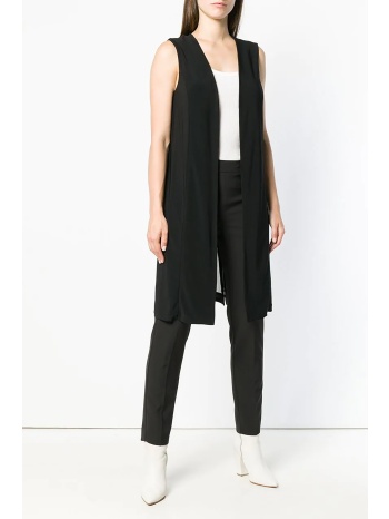 dkny γυναικεία αμάνικη ζακέτα μονόχρωμη με διαφάνεια 