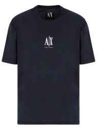 armani exchange ανδρικό t-shirt μονόχρωμο με λογότυπο regular fit - xm000363af12308 σκούρο μπλε