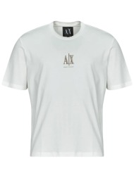 armani exchange ανδρικό t-shirt μονόχρωμο με λογότυπο regular fit - xm000363af12308 λευκό