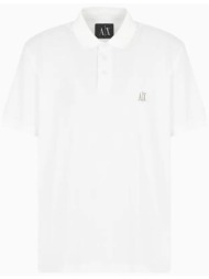 armani exchange ανδρική μπλούζα πόλο μονόχρωμη regular fit - xm000367af13022 λευκό