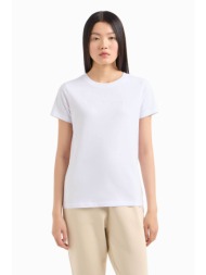 armani exchange γυναικείο t-shirt μονόχρωμο με logo print regular fit - xw000839af10356 λευκό