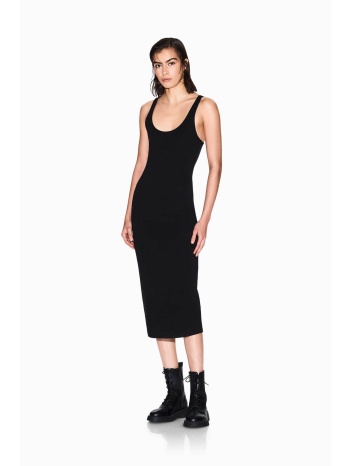 armani exchange γυναικείο midi φόρεμα αμάνικο 