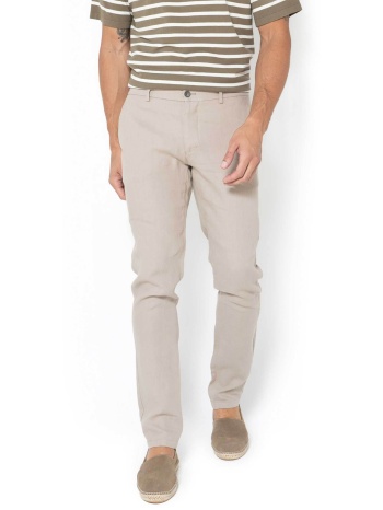 the bostonians ανδρικό λινό παντελόνι chino regular fit 