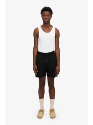 colorful standard ανδρική βερμούδα μονόχρωμη με ελαστική μέση tailored fit - cs4001 μαύρο