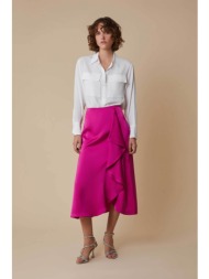 pennyblack γυναικεία midi φούστα με βολάν `emerson` - 2511101062200 φούξια