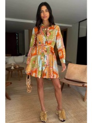 never fully dressed γυναικείο mini φόρεμα σεμιζιέ με all-over print `soller` - nfddr1781mi08 πολύχρω