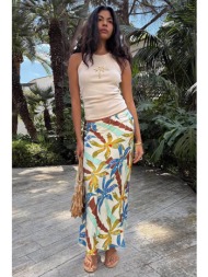 never fully dressed γυναικεία maxi φούστα με palm print - nfdsk654bl08 πολύχρωμο