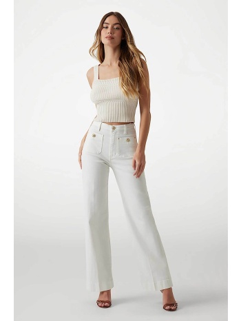 guess γυναικείο τζιν παντελόνι ψηλόμεσο wide leg 