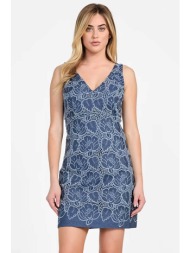 guess γυναικείο mini φόρεμα αμάνικο με κεντήματα - w5gk0cwgsu0 μπλε
